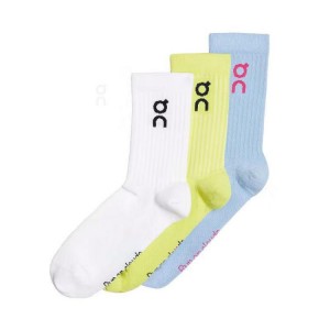 Calcetines On Cloud Logo 3-Pack Hombre Blue / White / Yellow | CR_ON8781