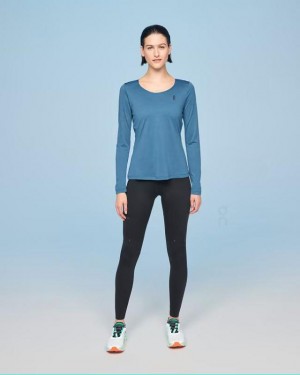 Camiseta On Cloud Performance Long-T Mujer Blue | CR_ON9105