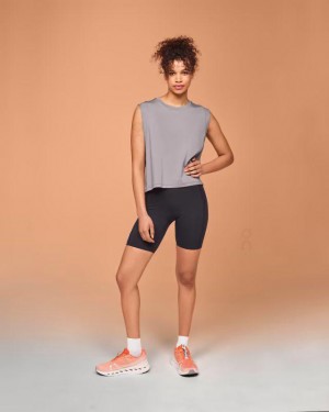 Camiseta sin Manga On Cloud Focus Crop Mujer Grey | CR_ON8447
