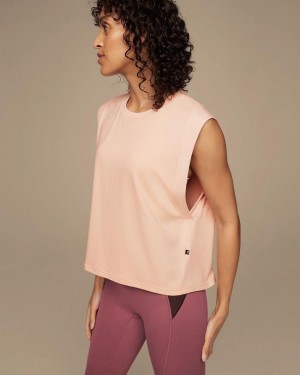 Camiseta sin Manga On Cloud Focus Crop Mujer Rose | CR_ON8410