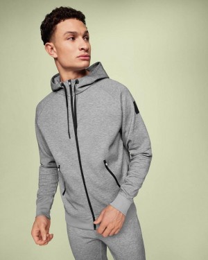 Sudadera con Capucha On Cloud Zipped Hombre Grey | CR_ON9039