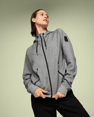 Sudadera con Capucha On Cloud Zipped Mujer Grey | CR_ON8006
