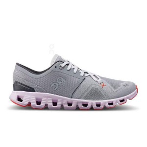 Tenis para Correr On Cloud Cloud X 3 Mujer Grey / Purple | CR_ON8421